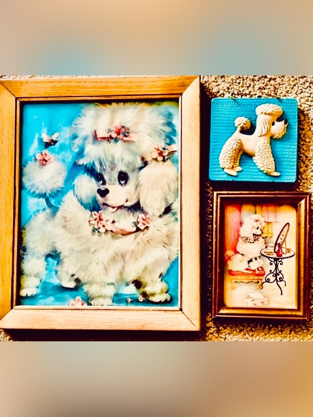 Vintage Poodle Wall Decor Set